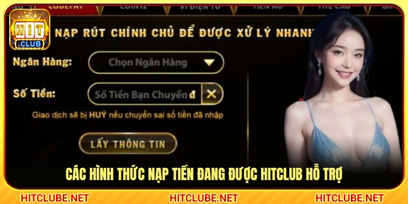 Danh sách phương thức nạp tiền hiện cót